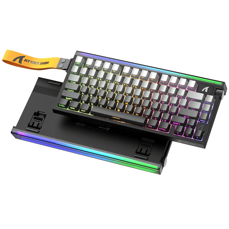 ATTACK SHARK R85 HE Rapid Trigger Keyboard Magnetic Switch with Custom Lightbox - Color: Black & Grey