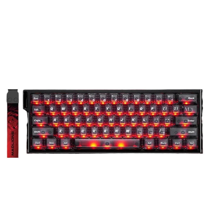 MAD Light 60 HE Red CNC Full Aluminum Keyboard - Color: Black