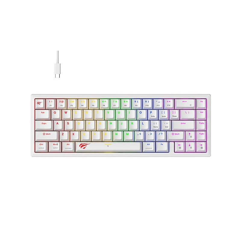 HAVIT KB874L CLAVIER MECHANICAL Gaming Keyboard - RGB BACKLIT - RED SWITCHES - Color: White