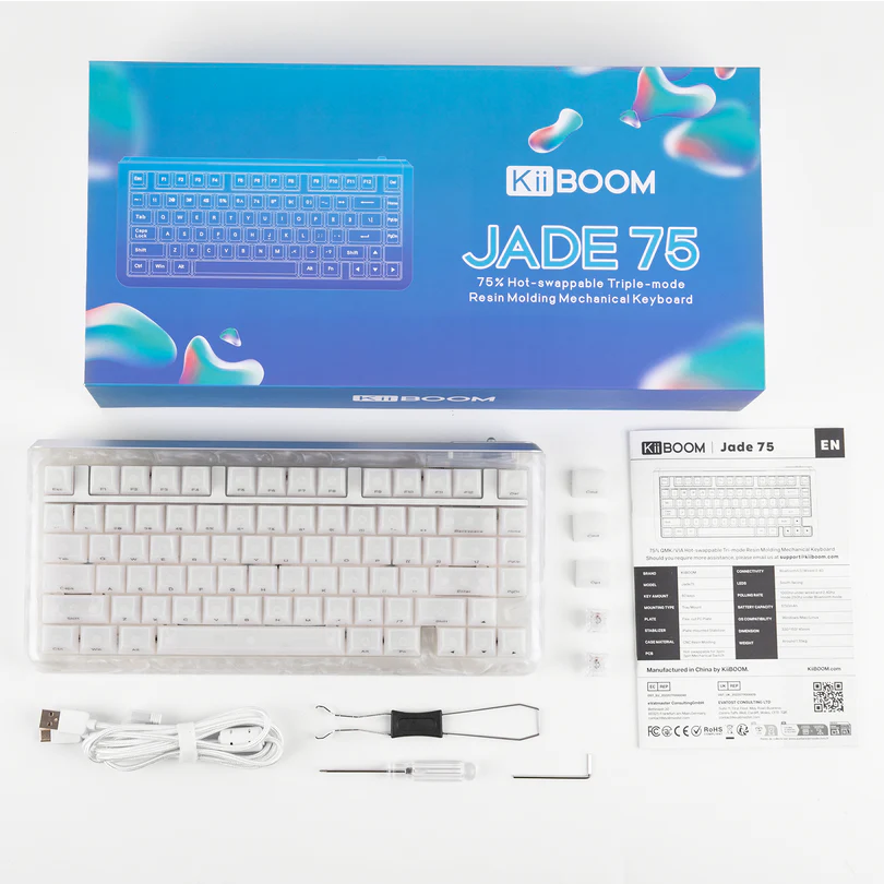 KiiBOOM Jade 75 CNC+UV Resin Molding Mechanical Keyboard